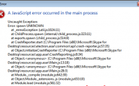 Hướng dẫn fix lỗi a javascript error occurred in the main process trên zalo, skype