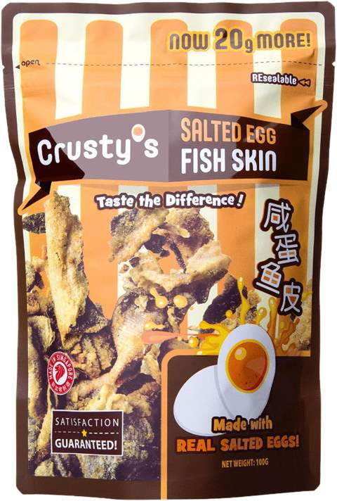 Fried Fish Skin with Salted Egg Yolk Flakes - Asian Snacks