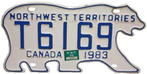 A license plate in Northwest Territories