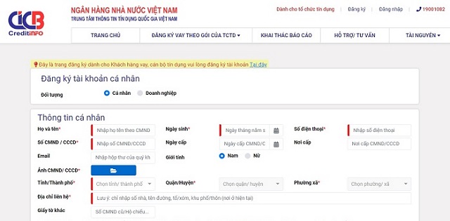 Cách tra CIC thông qua website của trung tâm tín dụng 