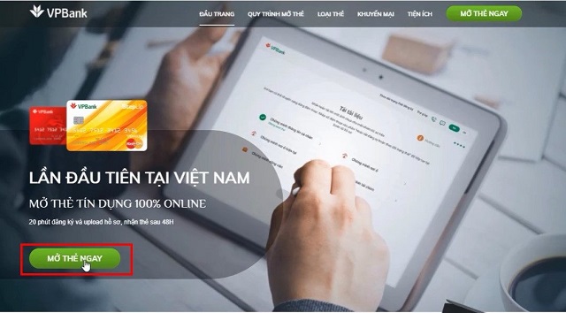 Đăng ký làm thẻ tín dụng VPBank online