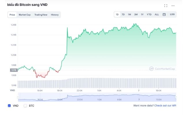 Dữ liệu về giá BTCP coin theo thời gian thực dựa trên CoinMarketCap