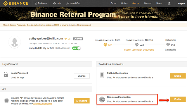 Giao diện Binance Referral Program