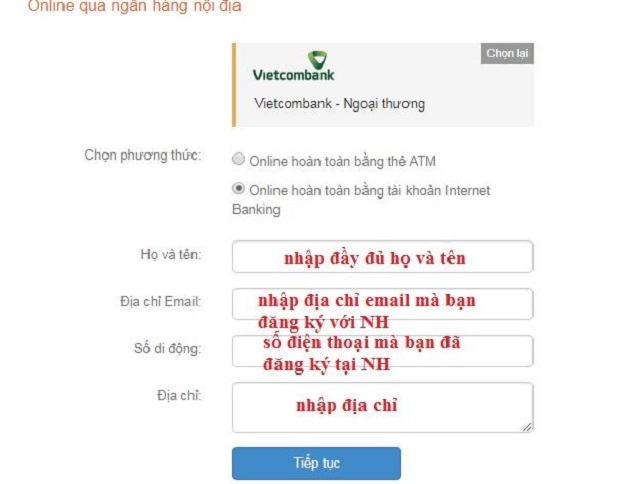 Hoàn thiện bản thông tin hệ thống vừa hiện ra