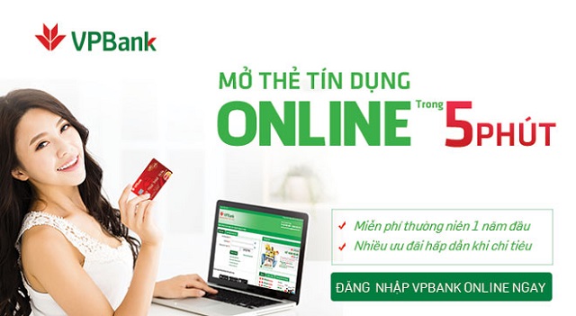 Khách hàng có thể mở thẻ tín dụng tại quầy giao dịch hoặc mở online