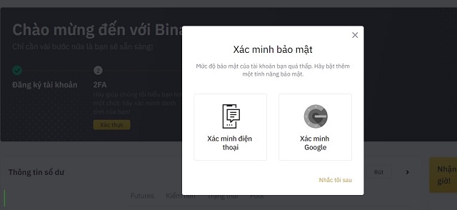 Lựa chọn xác minh bảo mật