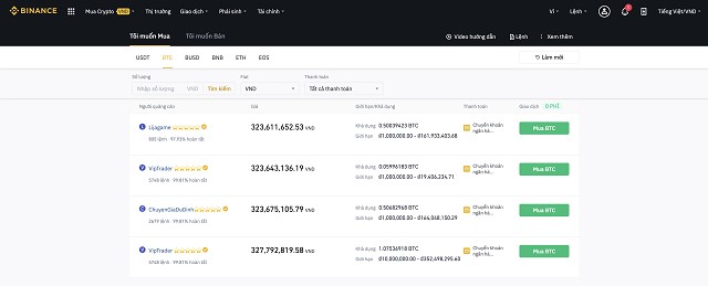 Một số lưu ý khi thực hiện mua bán trên sàn Binance