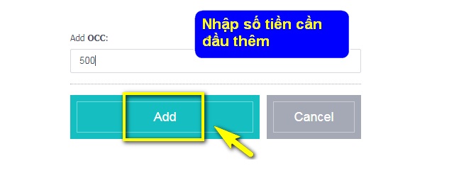 Nhập số tiền muốn thêm