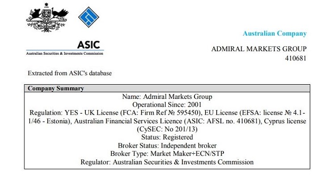 Sàn Admiral Markets đã sở hữu giấy phép hoạt động tại nhiều khu vực