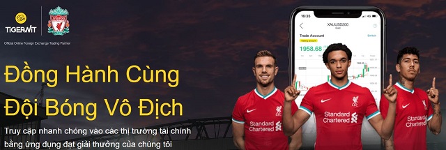 Sàn giao dịch TigerWit hiện đang là đối tác tài trợ của câu lạc bộ Liverpool