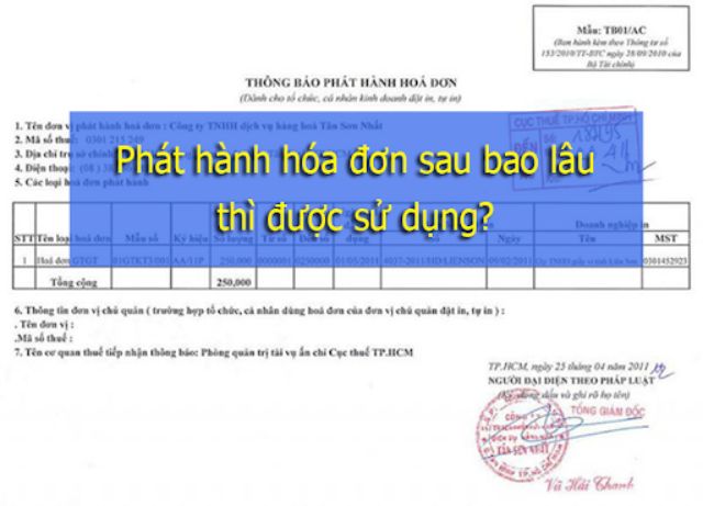 Thông báo phát hành hóa đơn sau bao nhiêu ngày được sử dụng?